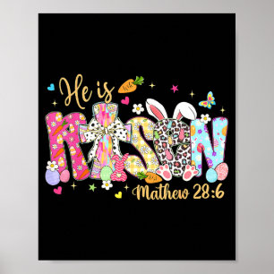 Easter He Is Risen Jesus Christian Women Kids Girl Poster