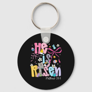 Easter He Is Risen Matthew 286 Coquette Bow Girl W Key Ring