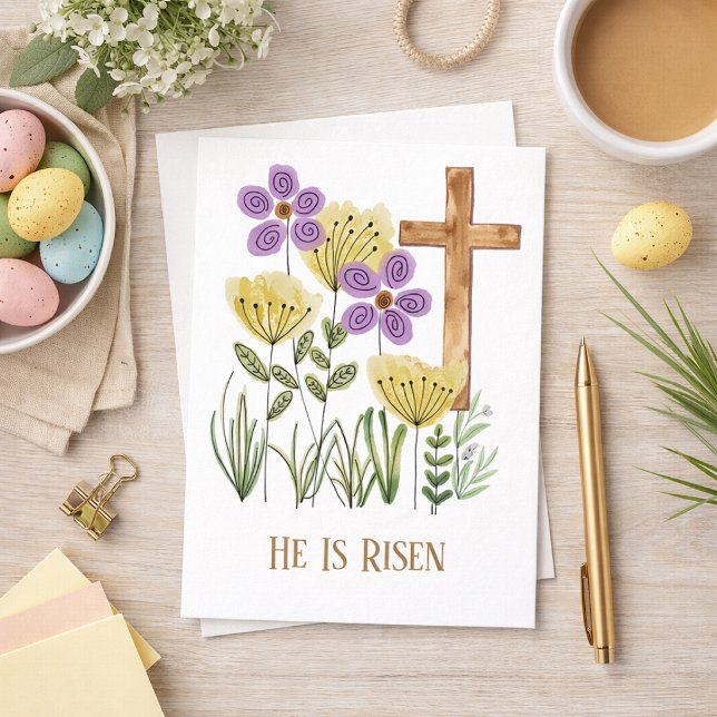 Easter He Is Risen Pretty Floral Card (Creator Uploaded)