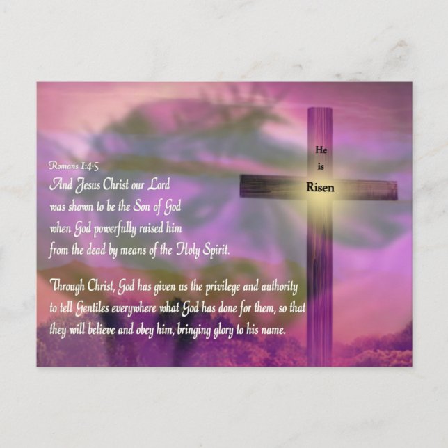 Easter - He is Risen - Religious Holiday Postcard (Front)