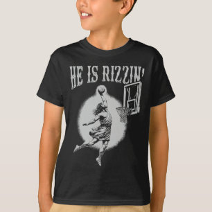 Easter He Is Rizzin Christian Religious Boys Kids T-Shirt
