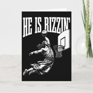 Easter He Is Rizzin Funny Christian Meme Sketll  Card