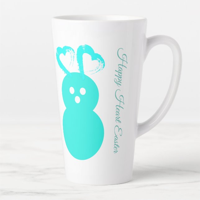 Easter Heart Rabbit Latte Mug (Right)