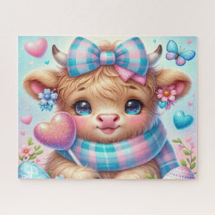 Easter Highland Cow Jigsaw Puzzle