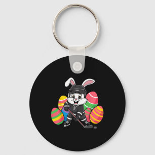 Easter Hockey Bunny – Fun Ice Sports Design For Bo Key Ring
