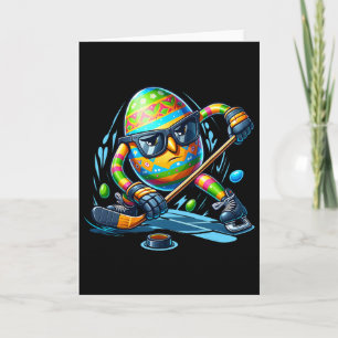Easter Hockey Player Eggs Egg Bunny Rabbits Men Wo Card