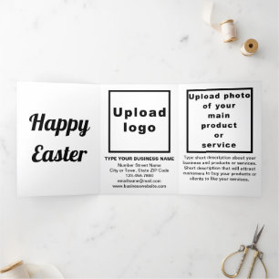 Easter Holiday Business White Trifold Holiday Card