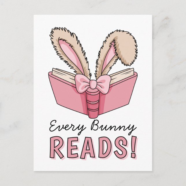 Easter Holiday Cute Reading Bunny Book Lover (Front)