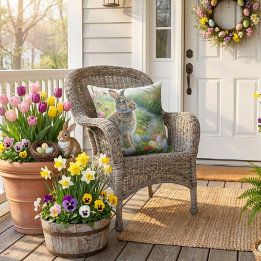 Easter Holiday Rabbit Nature  Cushion