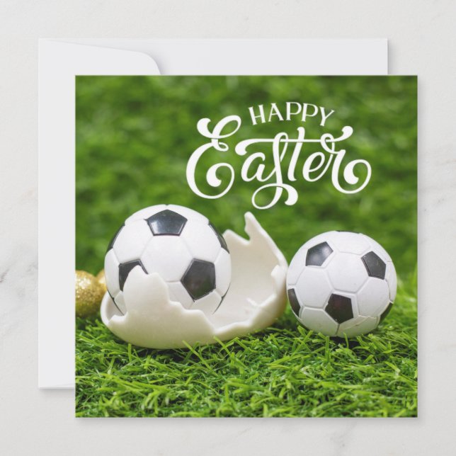 Easter Holiday with Soccer ball Easter Bunny  (Front)