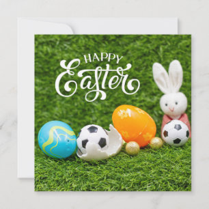 Easter Holiday with Soccer ball Easter Bunny