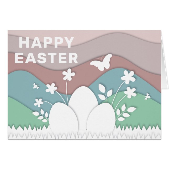 Easter holidays eggs cartoon on grass  (Front Horizontal)