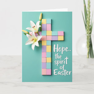 Easter Hope Floral Pastel Blocks Card