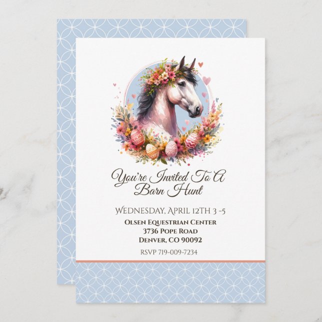 Easter Horse Invitation (Front/Back)