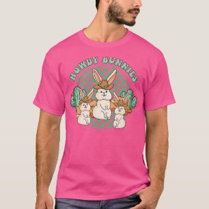 Easter Howdy Bunnies Cowgirl Cowboy Country Wester T-Shirt