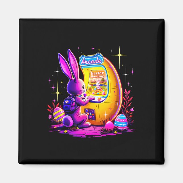 Easter Hunt Arcade - Bunny Gamer Retro 80s Style  Magnet (Front)