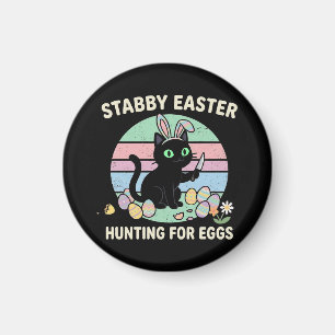 Easter Hunting For Eggs Funny Cat Magnet