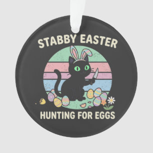 Easter Hunting For Eggs Funny Cat Ornament