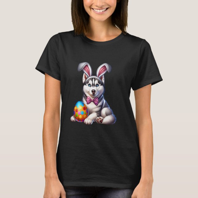 Easter Husky Dog Lover Bunny Egg Eggs Rabbits Men  T-Shirt (Front)