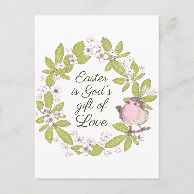 Easter is God's Gift of Love John 3:16 Wreath Postcard (Front)