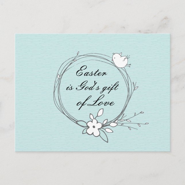Easter is God's gift of Love, Scripture John 11:25 Postcard (Front)