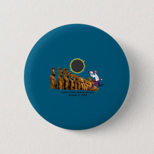Easter island annular eclipse t shirt 6 cm round badge