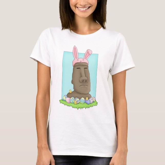 Easter Island Bunny Parody T-Shirt (Front)