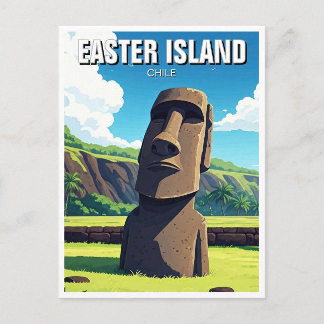 Easter Island Chile Moai Travel Postcard (Front)
