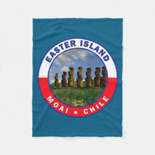 Easter island chile watercolor t shirt fleece blanket