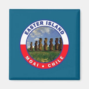 Easter island chile watercolor t shirt magnet