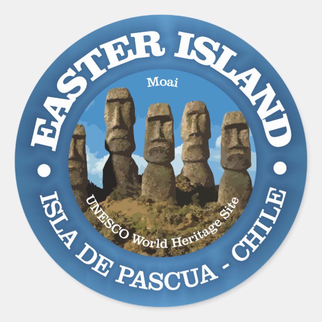 Easter Island Classic Round Sticker (Front)