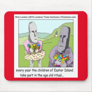 Easter Island Egg Hunt Mousepad by Rick London