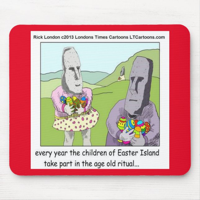 Easter Island Egg Hunt Mousepad by Rick London (Front)