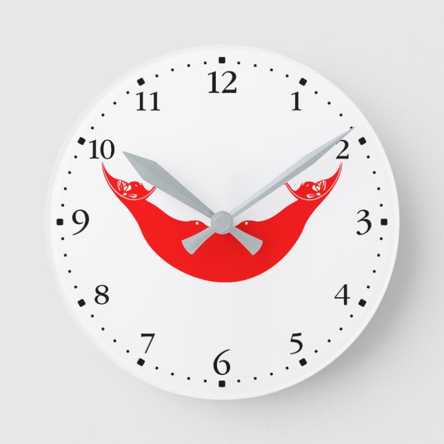 Easter Island Flag Round Clock (Front)