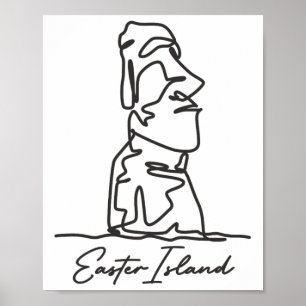 Easter Island Isla De Pascua Polynesia Chile Statu Poster