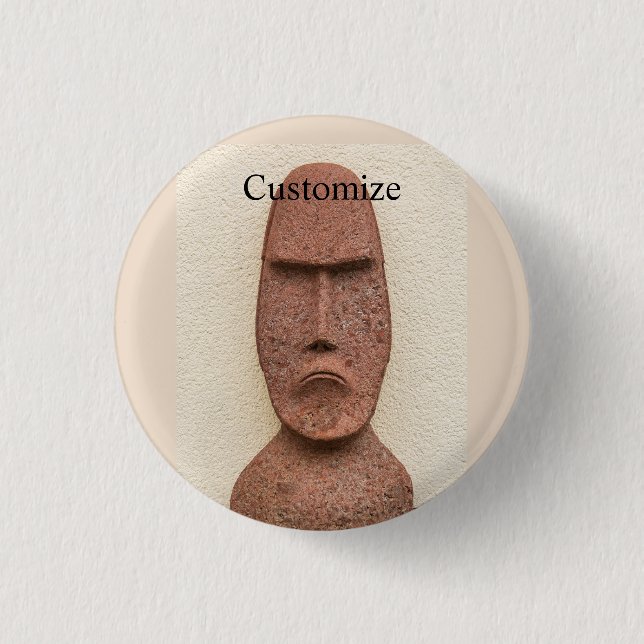 Easter Island Moai Head Thunder_Cove 3 Cm Round Badge (Front)