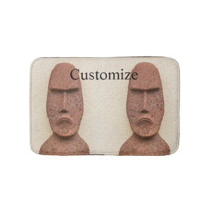 Easter Island Moai Head Thunder_Cove  Bath Mat