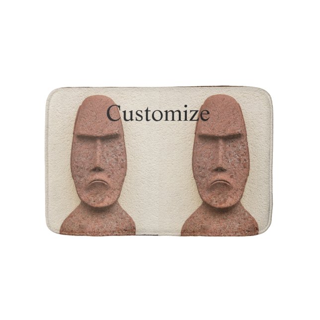 Easter Island Moai Head Thunder_Cove  Bath Mat (Front)
