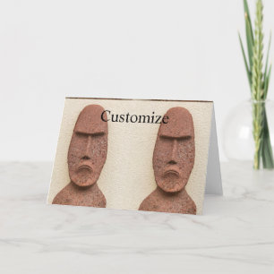Easter Island Moai Head Thunder_Cove Card