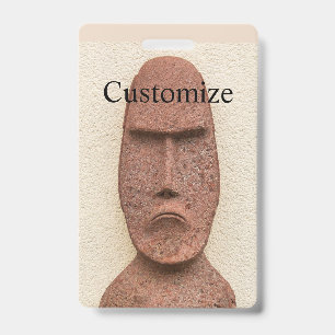 Easter Island Moai Head Thunder_Cove   ID Badge