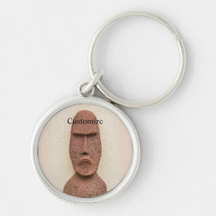Easter Island Moai Head Thunder_Cove  Key Ring
