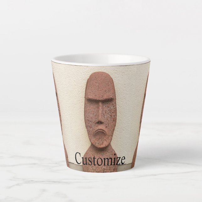 Easter Island Moai Head Thunder_Cove Latte Mug (Front)