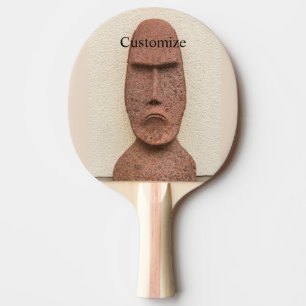 Easter Island Moai Head Thunder_Cove  Ping Pong Paddle