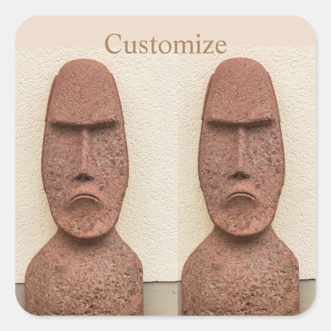 Easter Island Moai Head Thunder_Cove Square Sticker (Front)