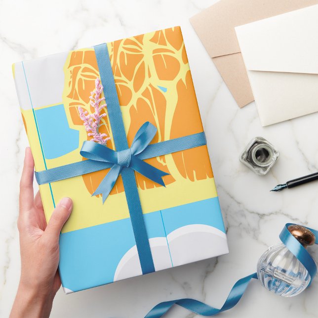 Easter Island Moai Heads Historic Wrapping Paper (Creator Uploaded)