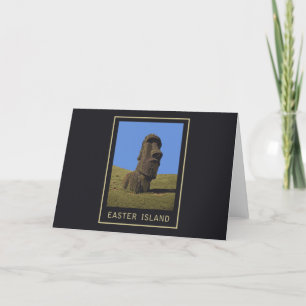 Easter Island Moai Holiday Card