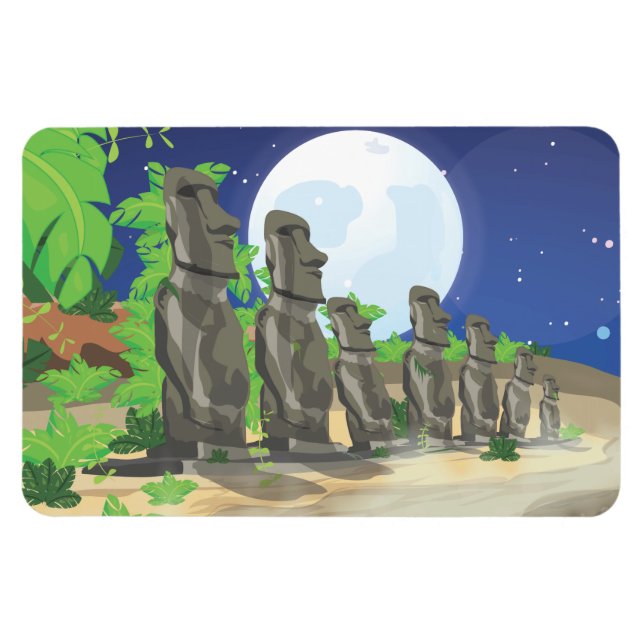 Easter Island Moai Magnet (Horizontal)