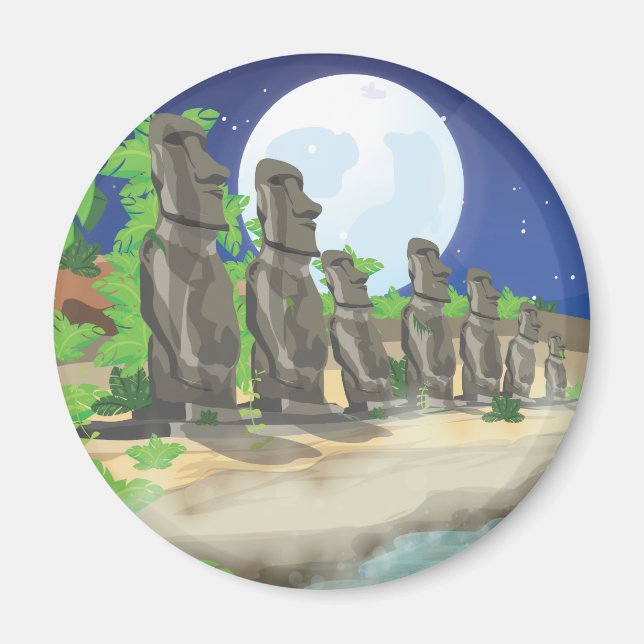 Easter Island Moai Magnet (Front)