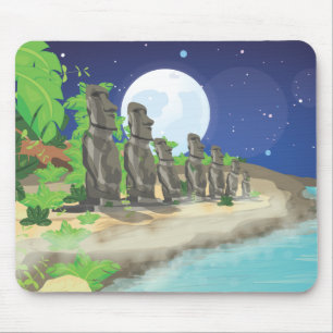 Easter Island Moai Mouse Pad