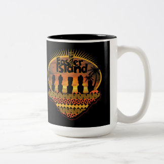 Easter Island Moai Statues Two-Tone Coffee Mug